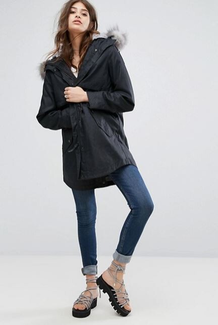 LARA DETACHABLE HOOD PARKER PARKA LONDON WINTER 18 Boxing Day Sale