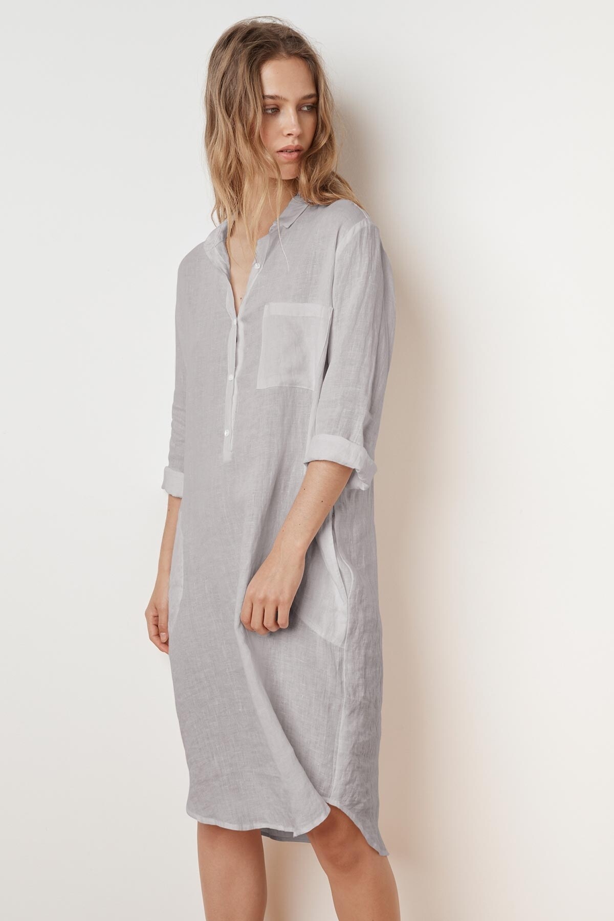 NANDY WOVEN LINEN  SHIRT  DRESS  Shop by Style Dresses  