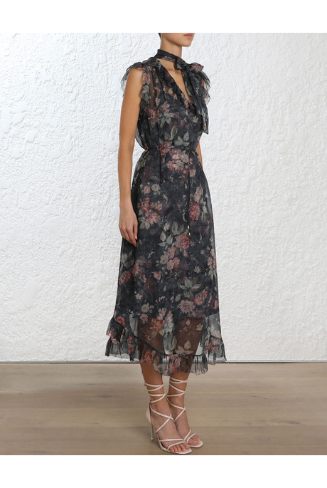 Zimmermann unbridled frill best sale dress