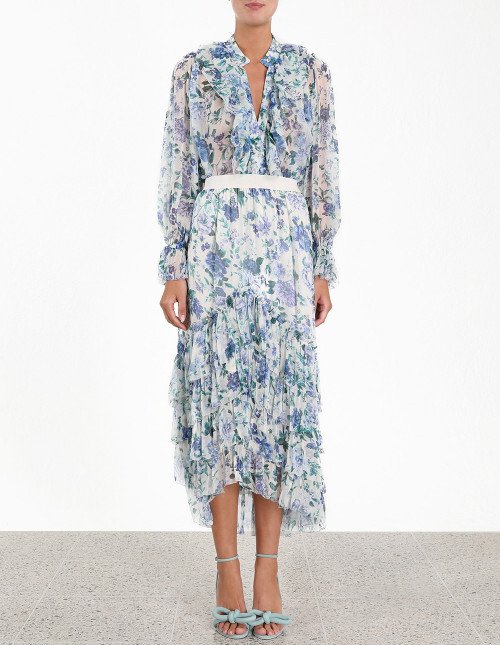 Moncur chevron hotsell frill dress