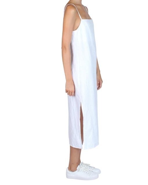 STAPLE LINEN DRESS (WHITE)- MUSEUM CLOTHING S20 Boxing Day Sale