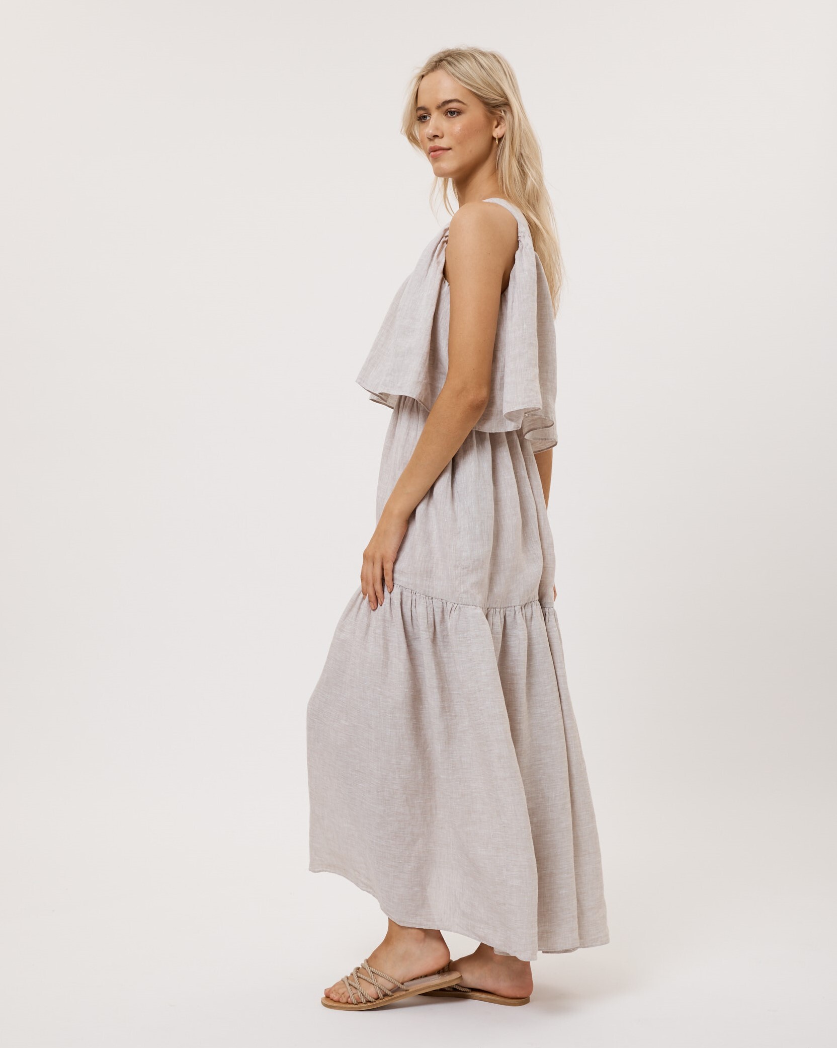 string maxi dress