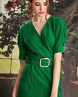 HAVE I TOLD YOU SHAPELY DRESS (GREEN PINSTRIPE)