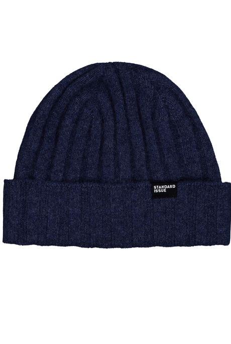 CASHMERE RIB HAT (NAVY)