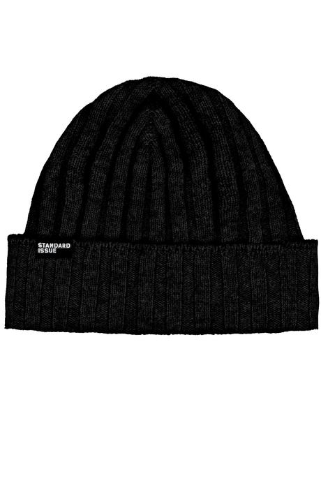 CASHMERE RIB HAT (BLACK)