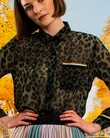 WILD THING BLOUSE (GREEN LEOPARD)