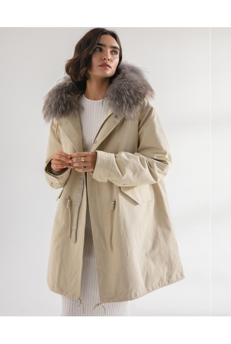 THE ISLA PARKA (SAND/SMOKE GREY)