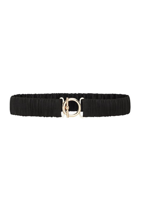 T BAR CLASP SILK BELT (BLACK)