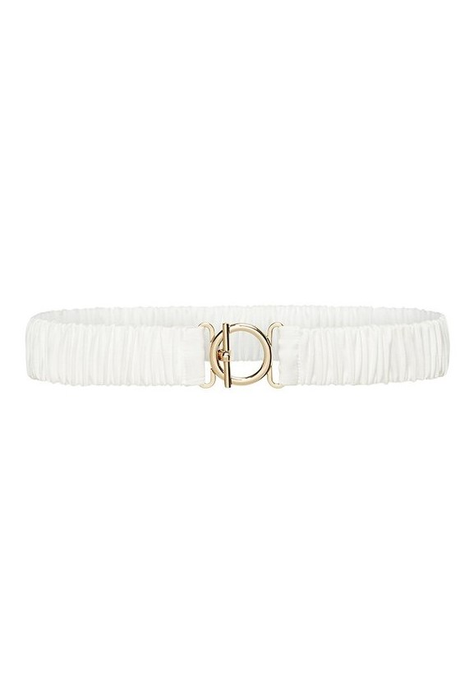 T BAR CLASP SILK BELT (WHITE)