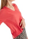 V NECK SWEATER (LIGHT RED)