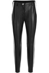 FAUX LEATHER PANTS WITH STRIPE (BLACK)