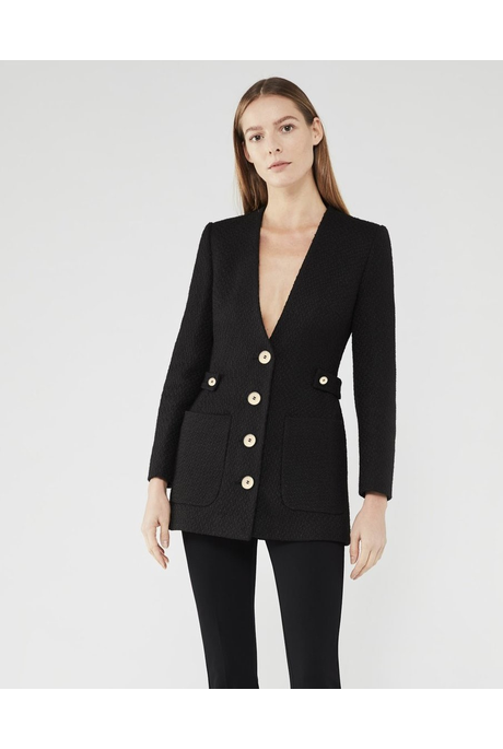 ELEANOR V NECK JACKET (BLACK)