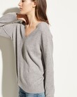 CASHMERE WEEKEND V-NECK (HEATHER STEEL)