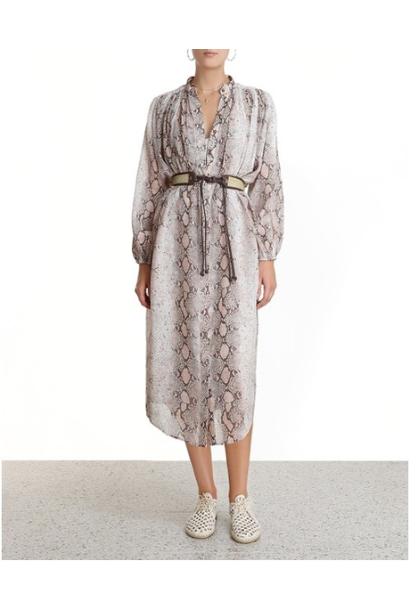 BELLITUDE LONG SHIRT DRESS (SNAKE)