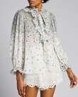 CARNABY WATERFALL BLOUSE (INDIGO DITSY)
