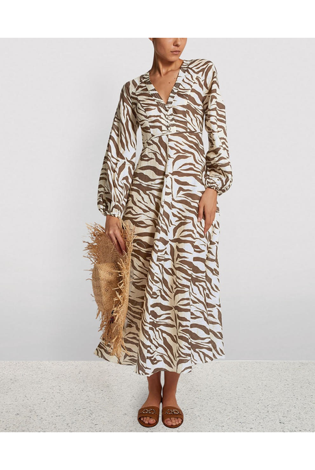 FIESTA BILLOW SLEEVE DRESS (ZEBRA)