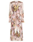 BRIGHTSIDE LANTERN SLEEVE MIDI DRESS (BLUSH DAPHNE)