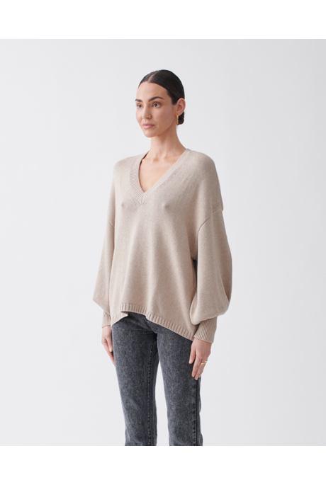 CORA COTTON CASHMERE KNIT (CAMEL MARLE)