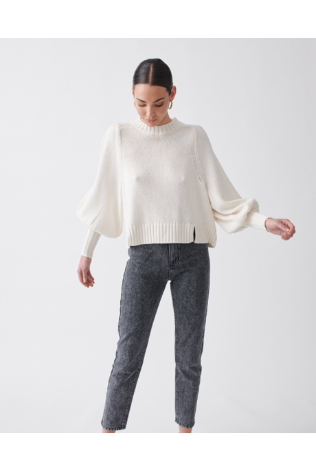 HADLEY WOOL COTTON KNIT (MILK)