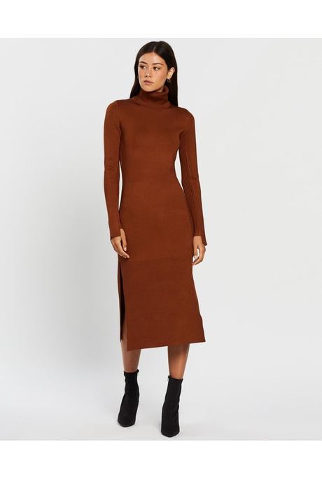 WINIFRED KNIT DRESS (RUST)