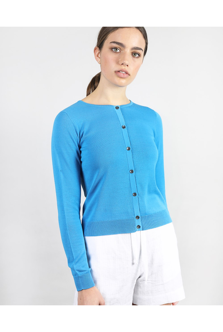 COTTON CROP CREW CARDI (BRILLIANT)