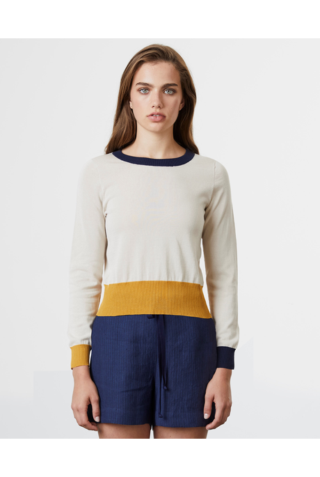 CONTRAST JUMPER (SUNNY/NATUAL/NAVY)