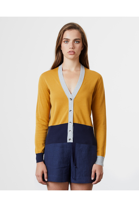 CONTRAST CARDI (SUNNY/NATURAL/NAVY)