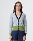 CONTRAST CARDI (LEAF/CINDER/NAVY)