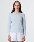 LINEN FINE JUMPER (WHITE/SKY)