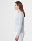 LINEN FINE JUMPER (WHITE/SKY)