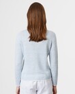 LINEN FINE JUMPER (WHITE/SKY)