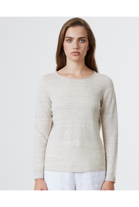 LINEN FINE JUMPER (NATURAL/SEED)