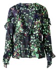 RUFF AND TUMBLE TOP (BLACK FLORAL)