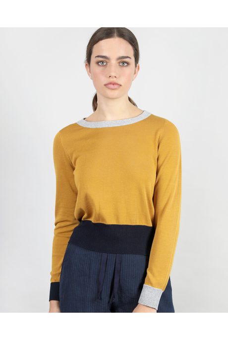 CONTRAST JUMPER (NAVY/SUNNY/CINDER)