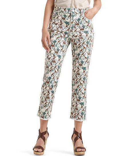 3/4 JEANS WITH GIRAFFE PRINT (BRIGHT GREEN)- MARC CAIN SPRING 21 Boxing ...