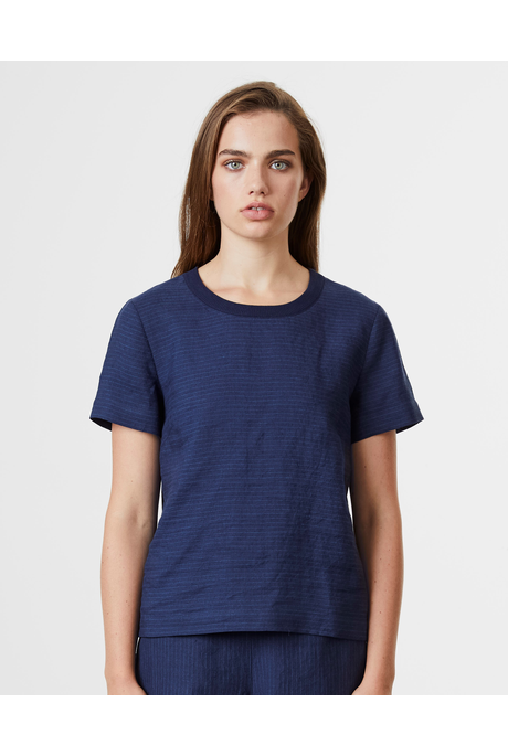 LINEN TOP (NAVY)