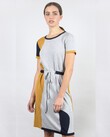 ABSTRACT DRESS (SUNNY/NAVY/CINDER)