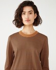 ZORA STRIPED LONDSLEEVED TEE (BROWN STRIPE)