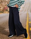 DOWN THE LINE TROUSER (NAVY WHITE STRIPE)