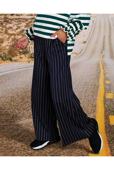 DOWN THE LINE TROUSER (NAVY WHITE STRIPE)