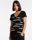 CROSSING THE LINES V TEE (BLACK)