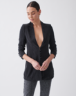 HOLLIE SILK BLAZER (SANDWASH BLACK)