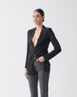 HOLLIE SILK BLAZER (SANDWASH BLACK)