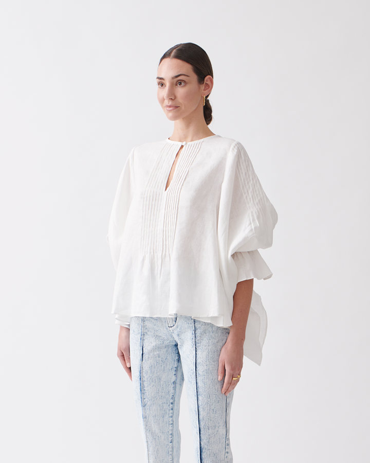 Linen smock top outlet