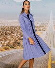 PLEAT OF MY HEART DRESS (BLUE STRIPE)