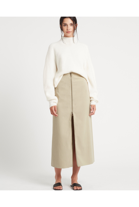 ETTA MIDI SKIRT (KHAKI)