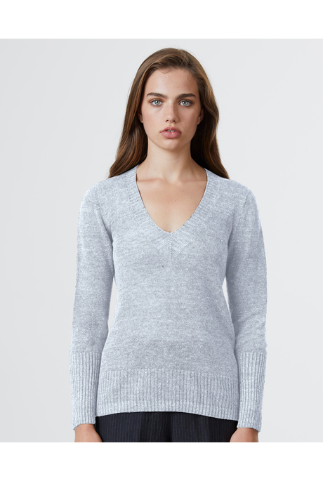 LINEN V JUMPER (SKY)