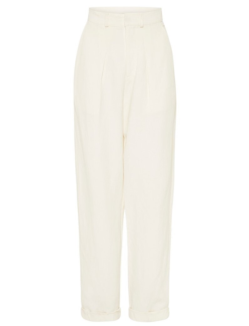 SILK-LINEN TROUSER (WHITE)- SILK LAUNDRY SPRING 21 Boxing Day Sale