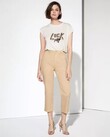 SANDY HIGH WAIST CROPPED CHINO TROUSERS ( BEIGE)