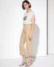 SANDY HIGH WAIST CROPPED CHINO TROUSERS ( BEIGE)